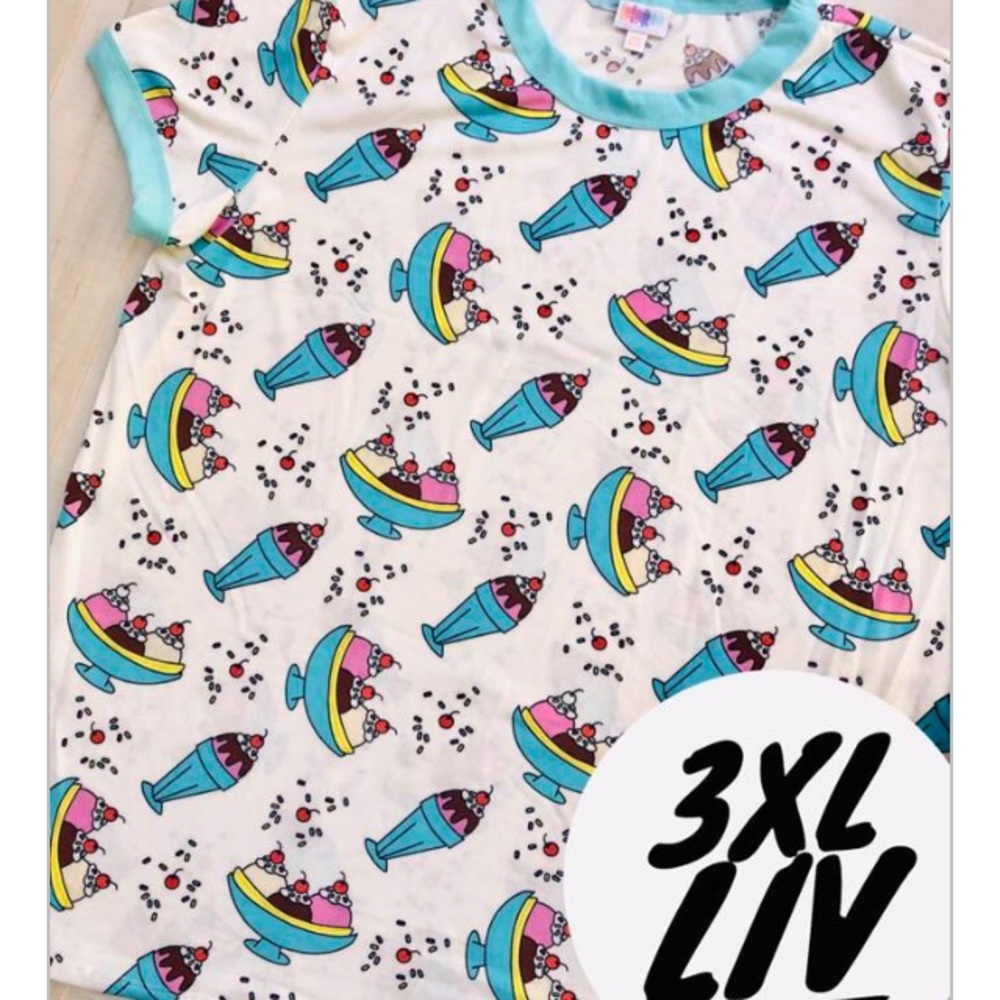 LuLaRoe Colorful Ice Cream Print Short Sleeve Tee
